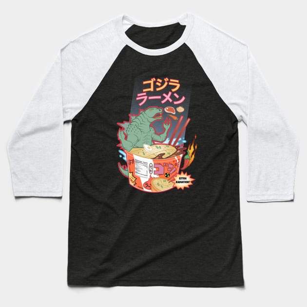 Gojira Ramen Baseball T-Shirt by MiguelFeRec